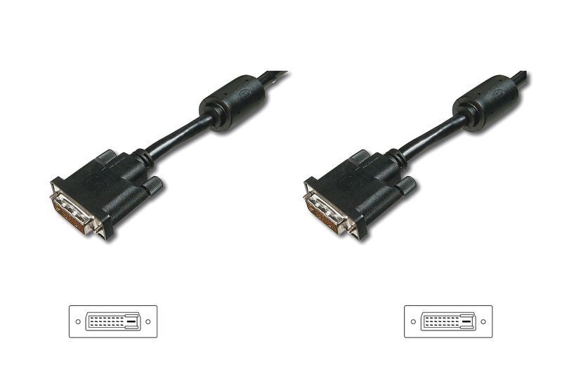 Assmann DVI connection cable DVI(24+1) M/M DVI-D (Dual Link) (24+1) 2m Black (AK-320101-020-S)