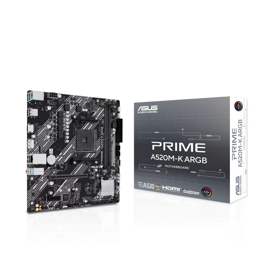 ASUS Prime A520M-K ARGB AMD AM4 µATX alaplap (90MB1R00-M0EAY0)