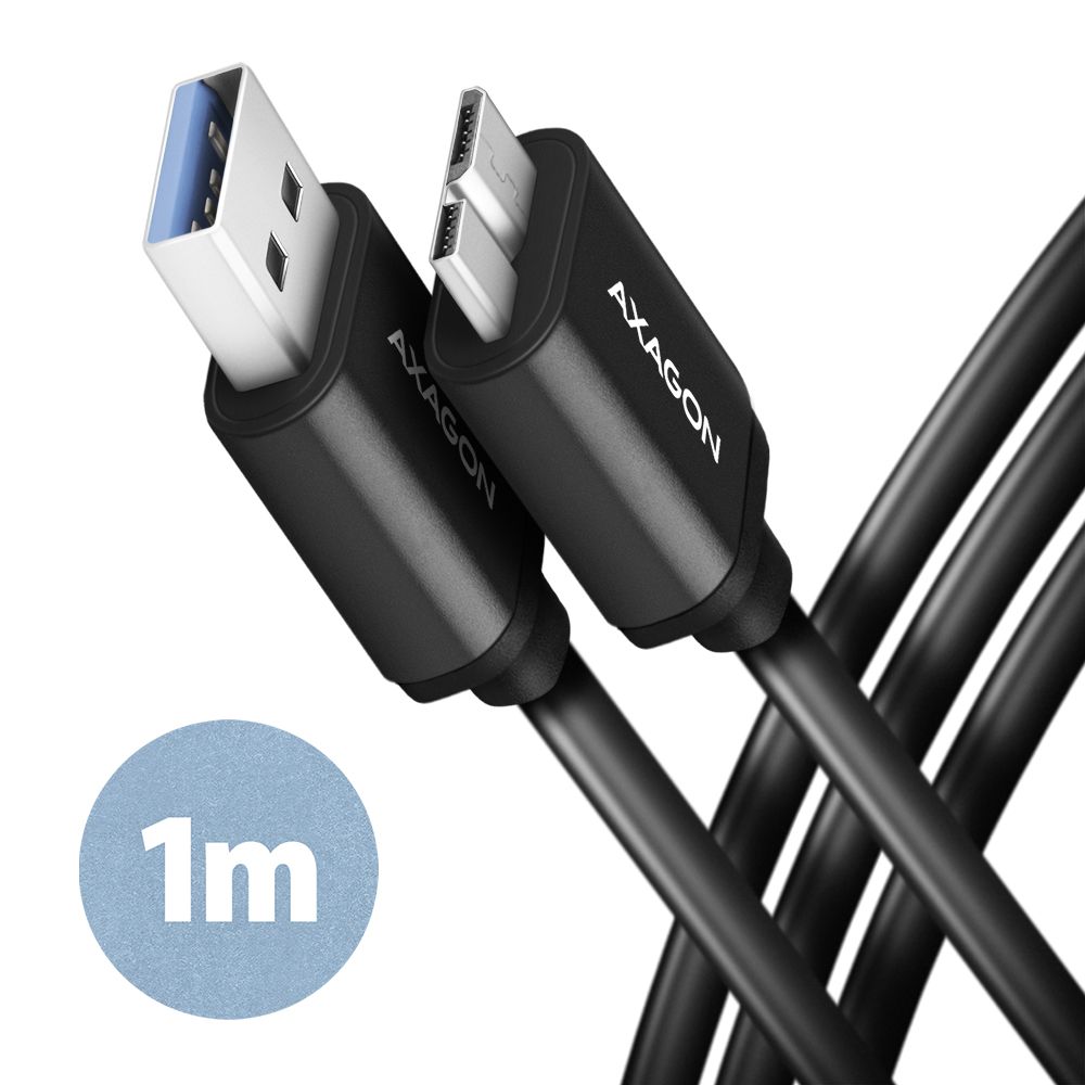 AXAGON BUMM3-AM10AB Speed Micro-B USB > USB-A 3.2 Gen 1m Fekete (BUMM3-AM10AB)