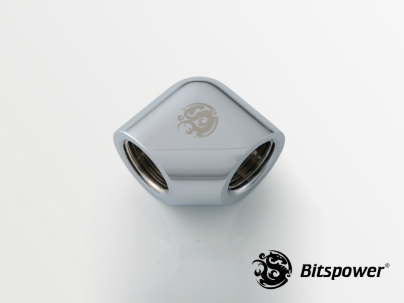 Bitspower Silver Shining 90-Degree With Dual Inner G1/4