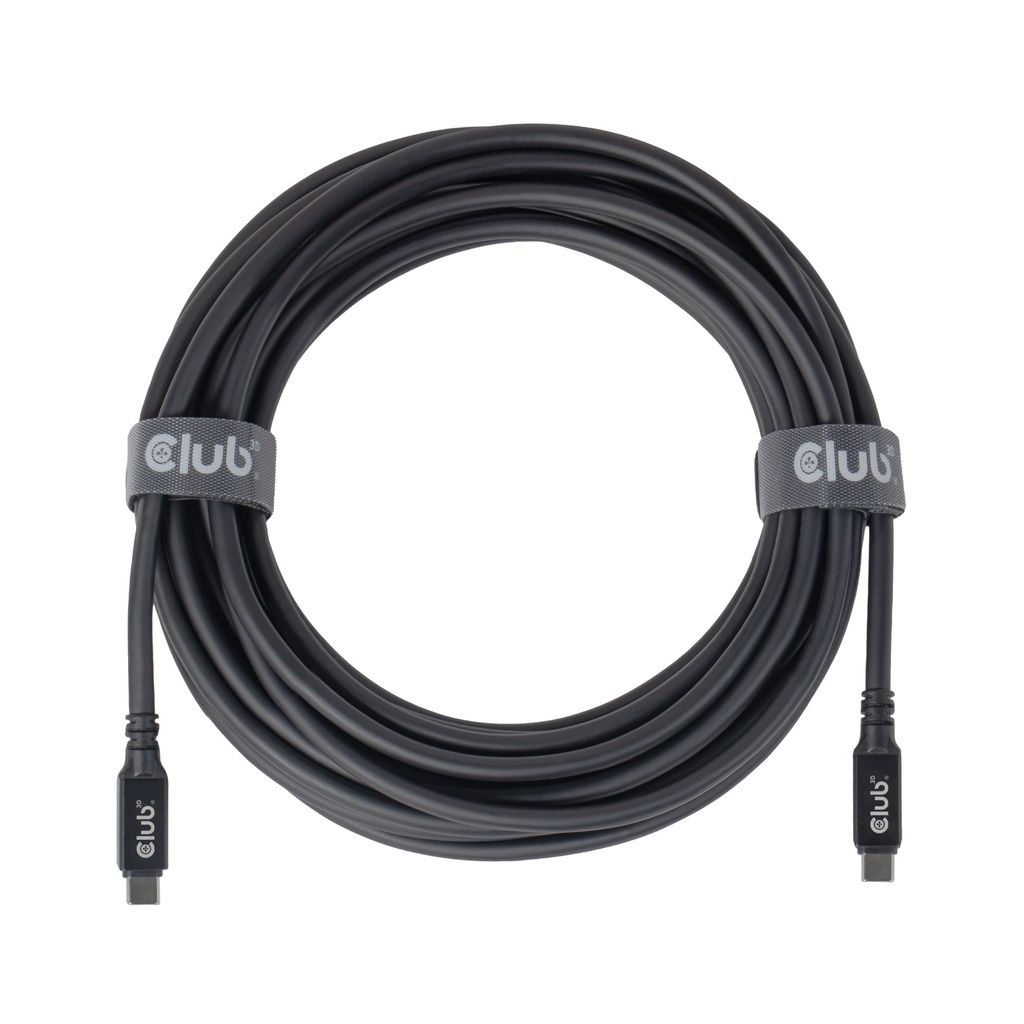 Club 3D USB4 kábel 20 Gb/s, 8K60, 100 W PD, USB-C dugó–USB-C dugó, fekete, 9 m (CAC-2509)