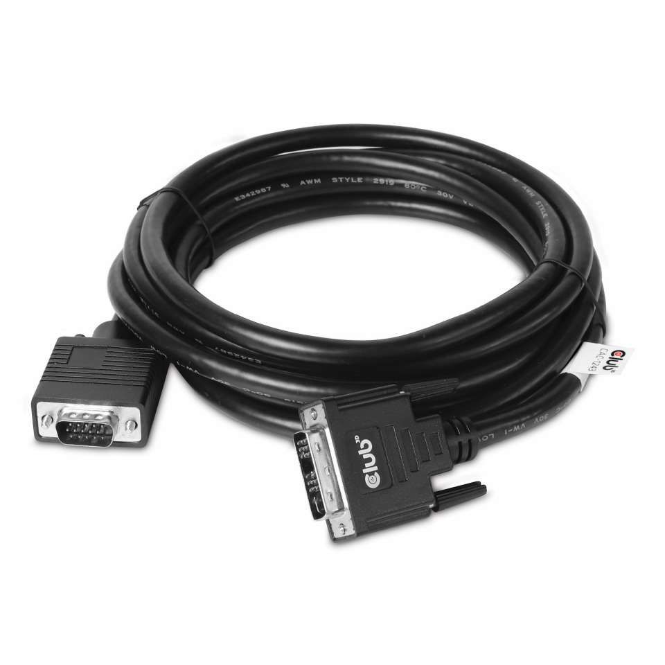 Club3D DVI-A (Analog VGA) to VGA cable 3m Black (CAC-1243)