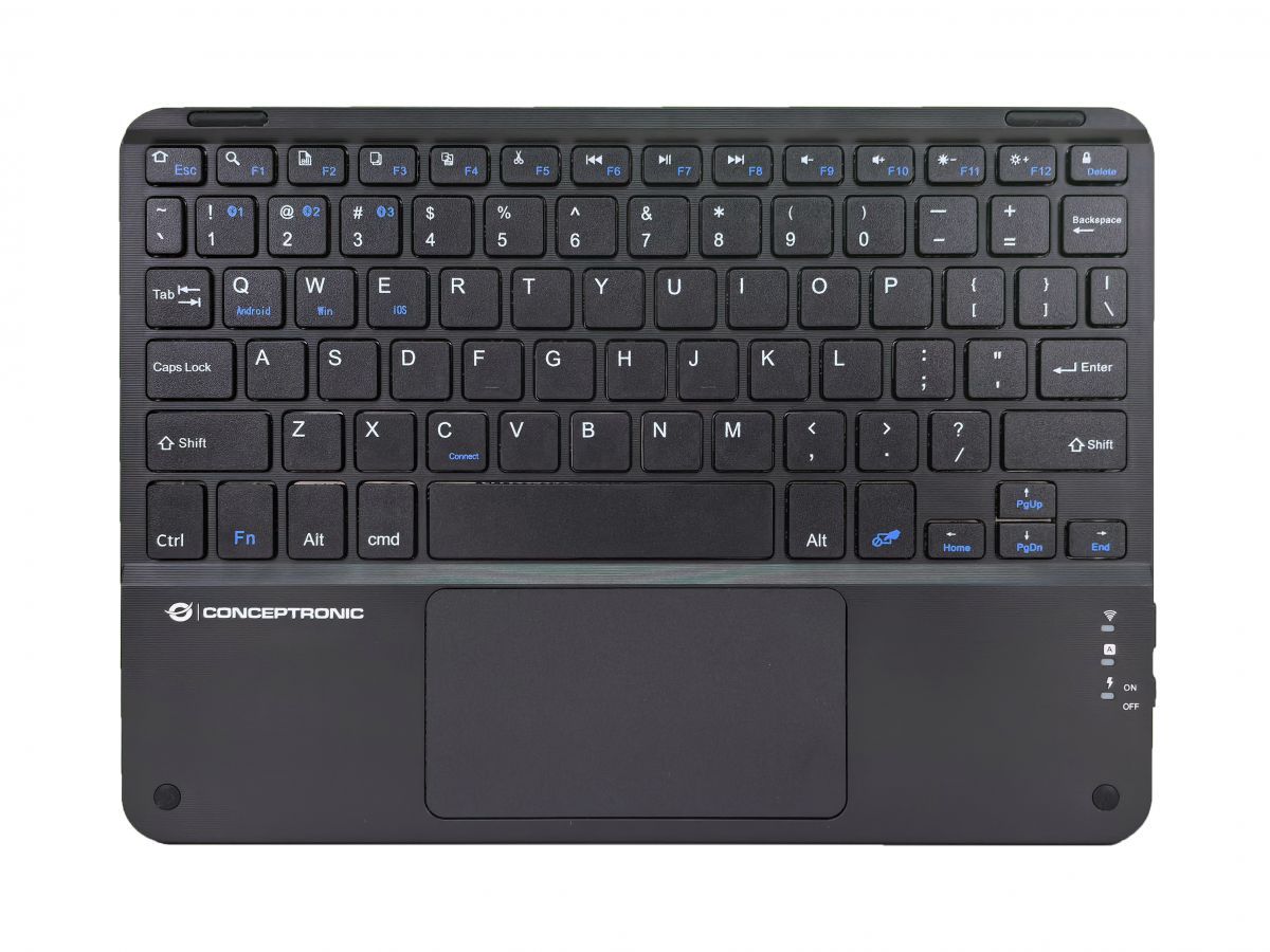 Conceptronic  TOBIN01BUS Bluetooth Touchpad Keyboard Black US (TOBIN01BUS)