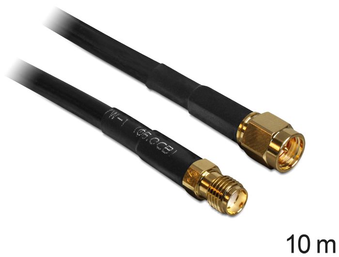 DeLock Antenna Cable SMA Plug > SMA Jack CFD/RF200 10m Low Loss (88445)