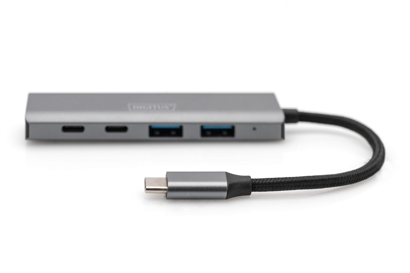 Digitus USB-C 4 Port HUB, 2x USB A + 2x USB-C Dark Gray (DA-70245)
