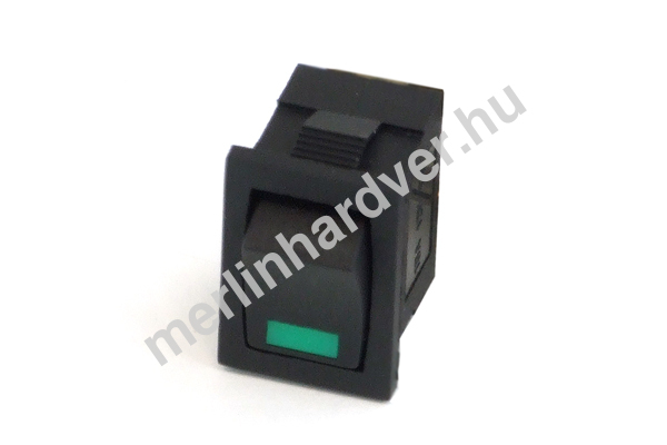 Phobya négyszögletes kapcsoló - zöld LED - unipoláris ON/OFF (3-Pin) 