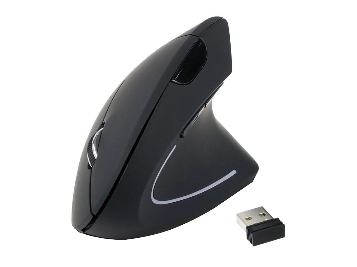 Equip Vertical Ergonomic vezeték nélküli egér, fekete, USB (245110)