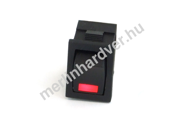 Phobya négyszögletes kapcsoló - piros LED - unipoláris ON/OFF (3-Pin)  