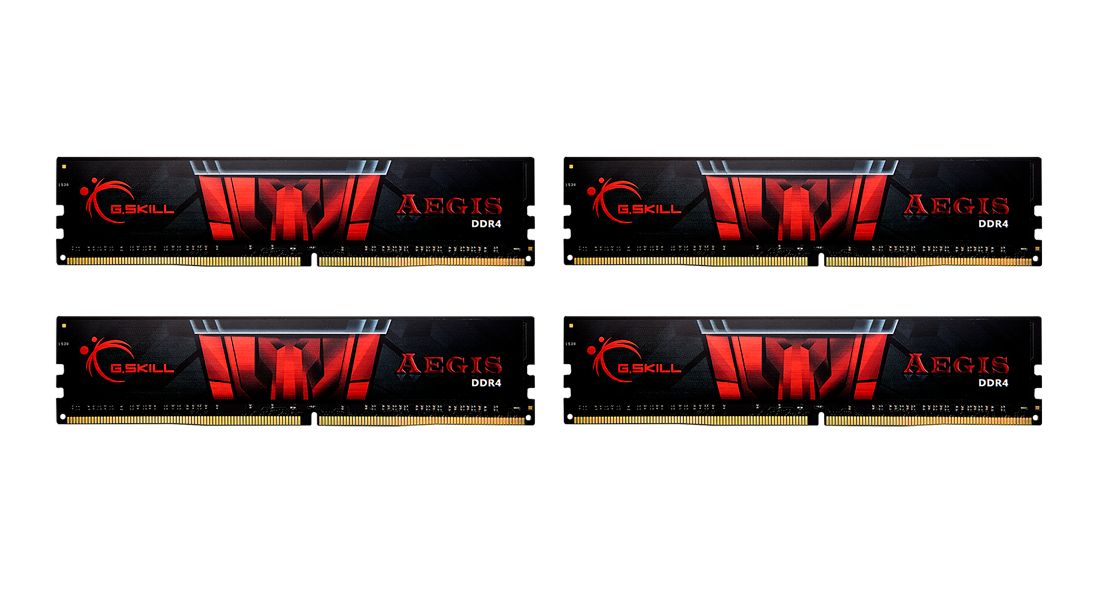 G.Skill Aegis 32GB kit DDR4-3200 UDIMM memória, CL16-18-18-38 (F4-3200C16Q-32GIS)