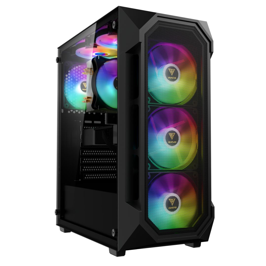 Gamdias Aura GC1 Elite ARGB Tempered Glass Black (16333-12654-40000-G)