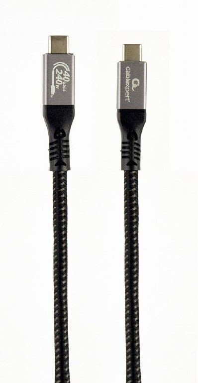 Gembird CCBP-USB4-CMCM240-1.5M Premium USB 4 Type-C charging and data cable 1,5m Black (CCBP-USB4-CMCM240-1.5M)