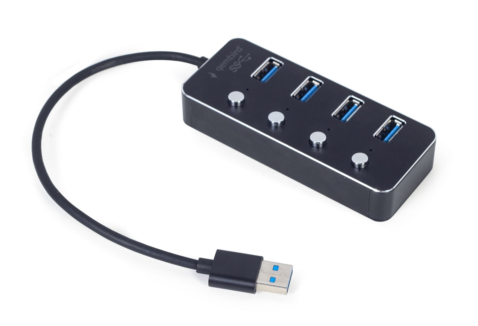 Gembird UHB-U3P4P-01 4-portos USB3.1 HUB Black (UHB-U3P4P-01)