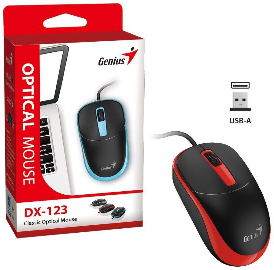 Genius DX-123 Wired Mouse Black/Red (31010033406)