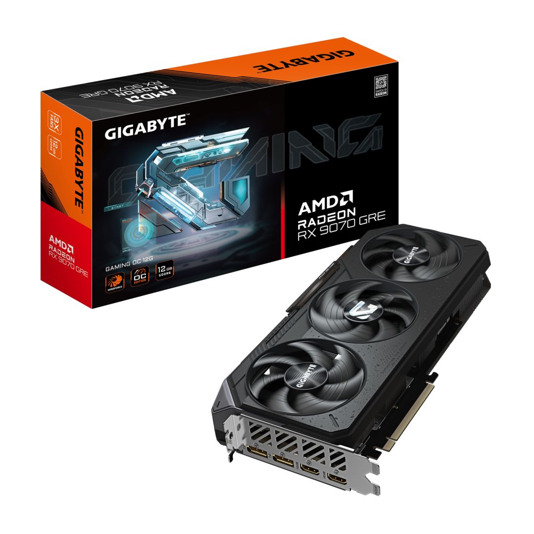 GIGABYTE Radeon RX 9070 GRE Gaming OC 12G videokártya, 12 GB GDDR6 (GV-R907GREGAMING OC-12GD)