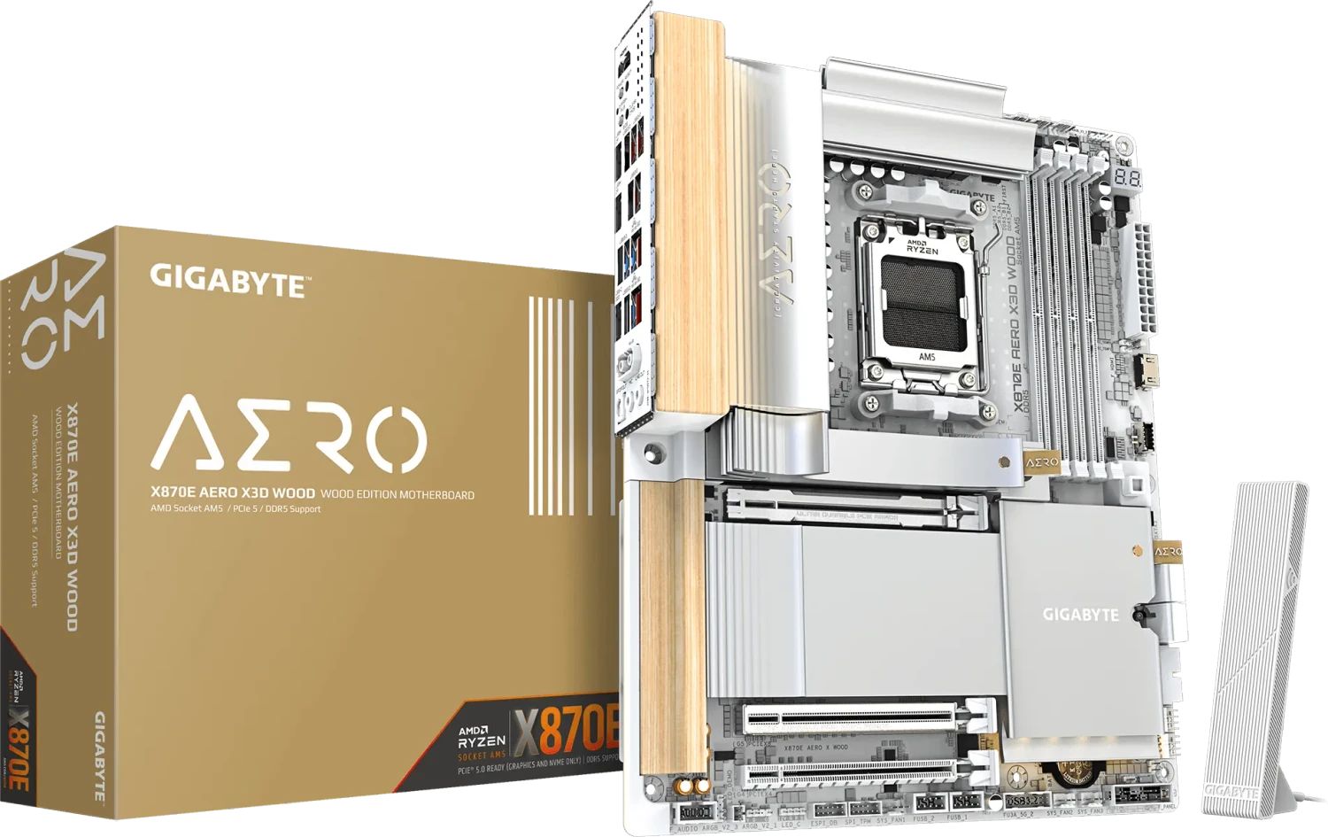 GIGABYTE X870E Aero X3D Wood (AMD AM5) alaplap (X870E AERO X WOOD)