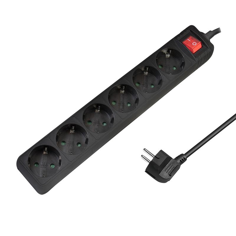 Logilink Hálózati Elosztó Kapcsolóval 6DIN 1,5m Black (LPS202B)