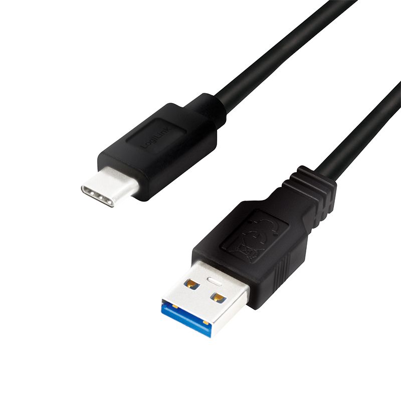 Logilink USB 3.2 Gen1 Type-C cable C/M to USB-A/M 0,5m Black (CU0167)