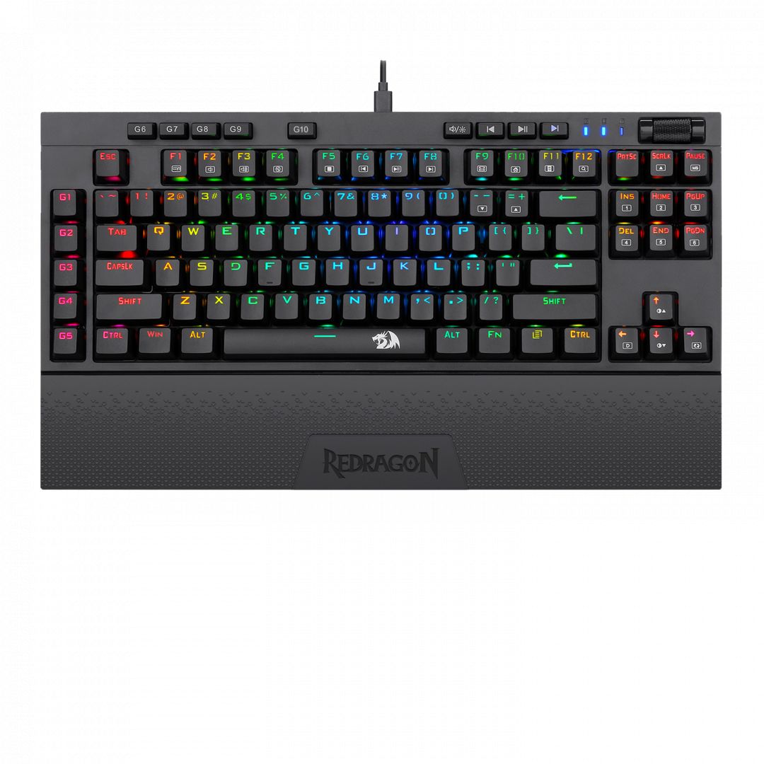 Redragon Vishnu RGB Wireless/Wired Brown Mechanical Gaming Keyboard Black HU (K596RGB_BROWN_HU)